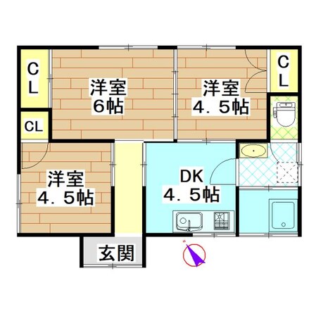 新森貸家（都北町7518）の物件間取画像